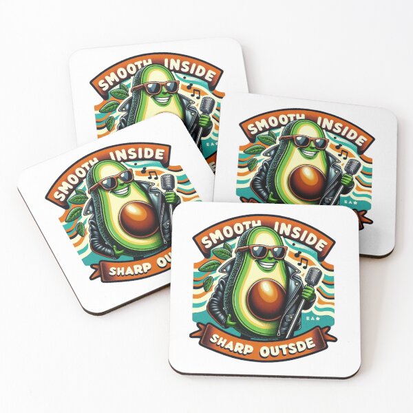 Item preview, Cool Avocado Art – Smooth Inside Sharp Outside Retro Design designed and sold by JenniferCreaArte .