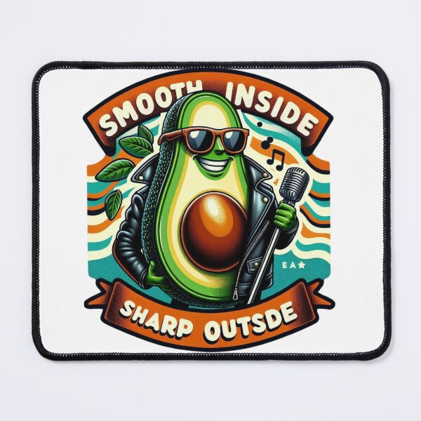 Item preview, Cool Avocado Art – Smooth Inside Sharp Outside Retro Design designed and sold by JenniferCreaArte .