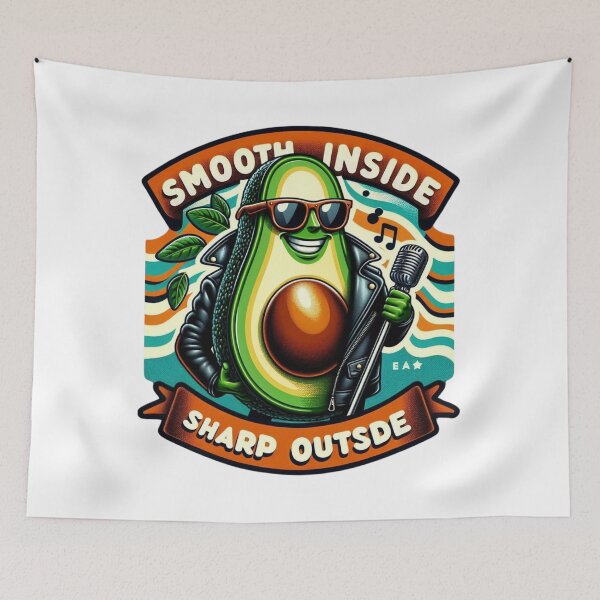 Item preview, Cool Avocado Art – Smooth Inside Sharp Outside Retro Design designed and sold by JenniferCreaArte .