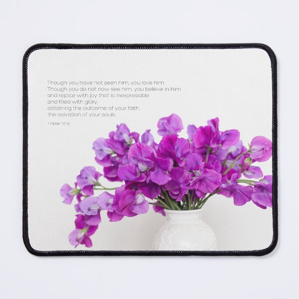 Item preview, Grace in Bloom: Purple Sweet Peas & 1 Peter 1:8-9 designed and sold by DigiByDeb.