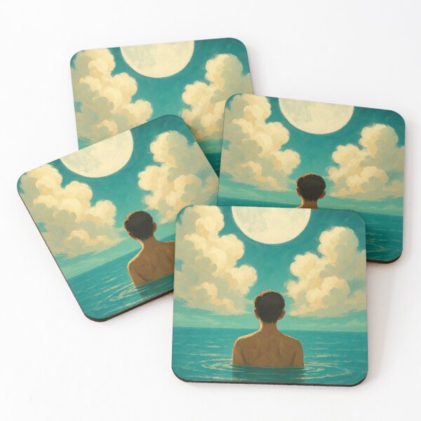 Item preview, Moonlit Stillness: A Surreal Moment in Turquoise Waters designed and sold by PaintedPixels01.