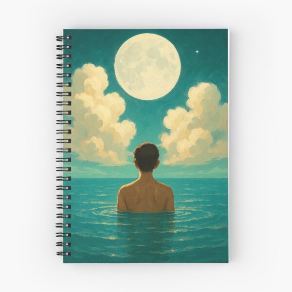 Item preview, Moonlit Stillness: A Surreal Moment in Turquoise Waters designed and sold by PaintedPixels01.