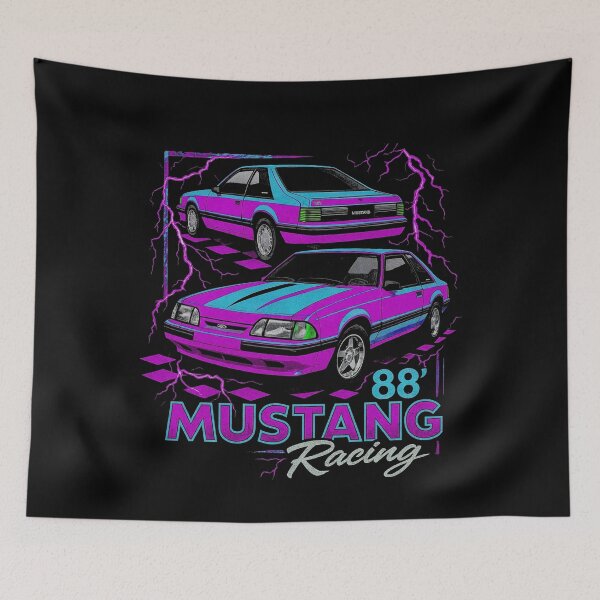 Item preview, 1988 Mustang Foxbody Retro Racing Neon Vibes designed and sold by TheArtOfCar.