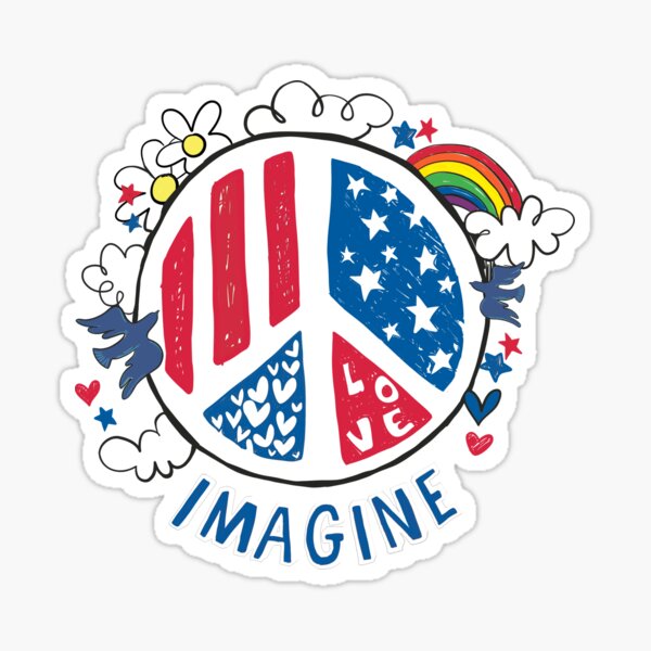 Vista previa del artículo con la obra «Imagine Love Imagine Peace», diseñado y vendido por BunnyThePainter.