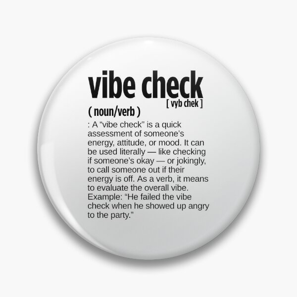 Artikelvorschau, Definition des Vibe-Checks. entworfen und verkauft von JustiesDesigns.