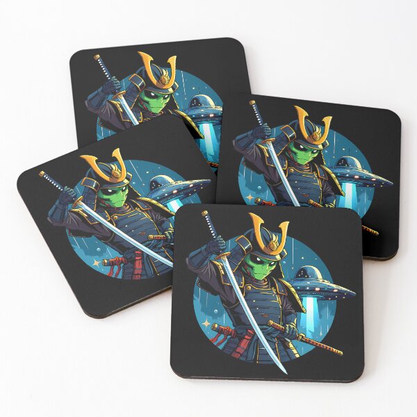 Item preview, Alien Samurai UFO Japanese Vintage designed and sold by Funny Vintage Stickers And T-Shirts.