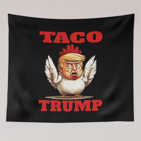 Aperçu de l'œuvre TACO Trump, Funny Trump Taco Design, TACO- Trump Always Chickens Out, Funny Anti Trump Taco créée et vendue par Bullish-Bear.