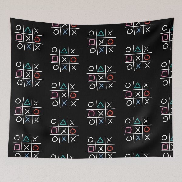 Item preview, handmade drawing of classic game tik-tac-toe with shapes designed and sold by NivyasArtistry.