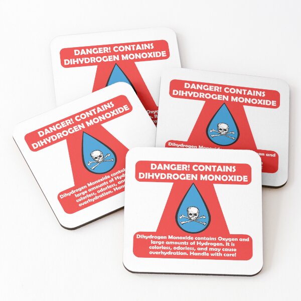 Item preview, Dihydrogen Monoxide Warning With Water Drop Skull designed and sold by TheRainFamily.