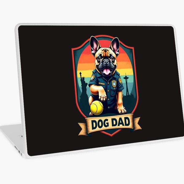Item preview, French bulldog Police paws, High five, Tongue, Tennis ball, Dog bone, Dog Dad, Shield with Ribbon, Tourist Attraction Silhouette Gift  designed and sold by everydayisbirthday.