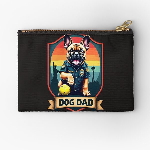 Item preview, French bulldog Police paws, High five, Tongue, Tennis ball, Dog bone, Dog Dad, Shield with Ribbon, Tourist Attraction Silhouette Gift  designed and sold by everydayisbirthday.