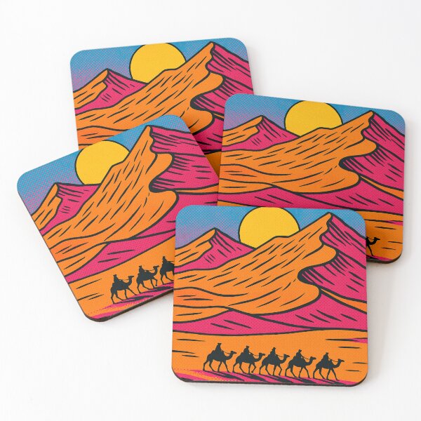 Item preview, Digital Retro Pop Art Poster of Sahara Desert | Vibrant Desert Landscape | Vintage Travel Aesthetic | Bold Sand Dune Illustration | Sun-Soaked Adventure Vibes designed and sold by PaintedPixels01.