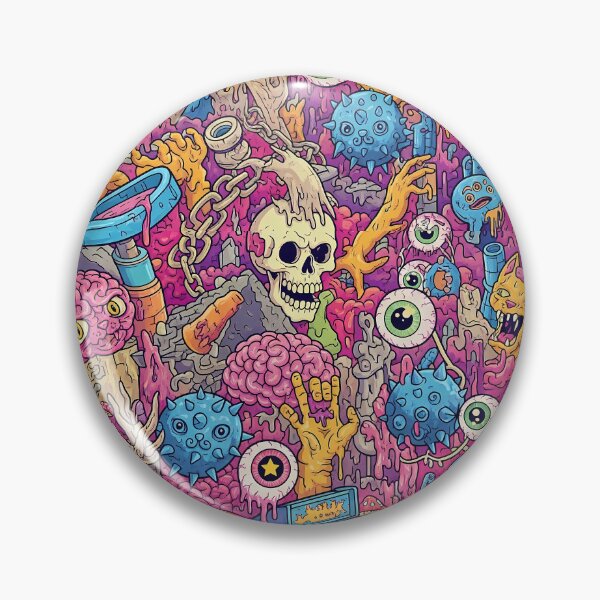 Item preview, Vibrant Melting Skull Arcade Pattern designed and sold by tretyakov.