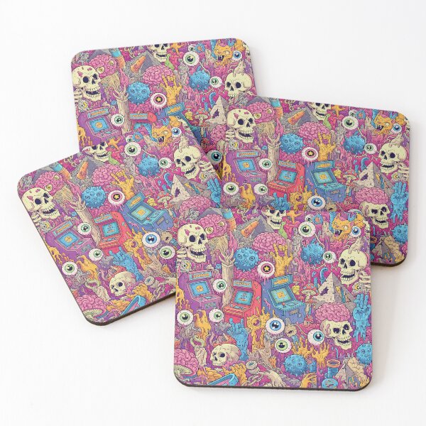 Item preview, Vibrant Melting Skull Arcade Pattern designed and sold by tretyakov.