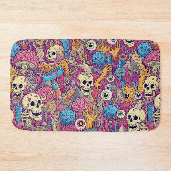 Item preview, Vibrant Melting Skull Arcade Pattern designed and sold by tretyakov.