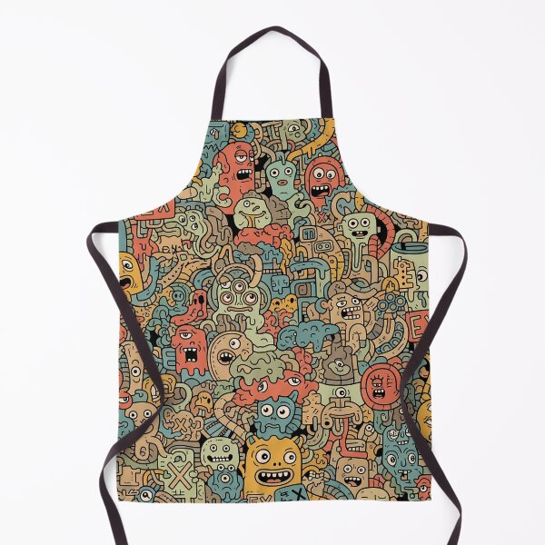 Item preview, Busy Monster Doodle Street Art Pattern designed and sold by tretyakov.