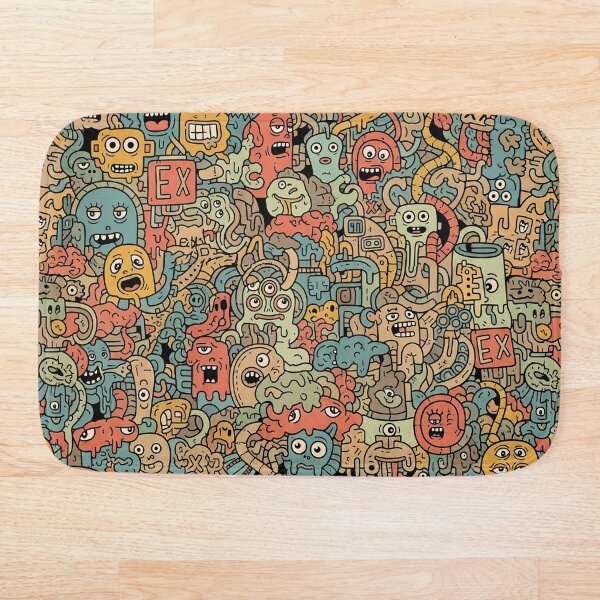 Item preview, Patrón de arte callejero con garabatos de monstruo ocupado designed and sold by tretyakov.