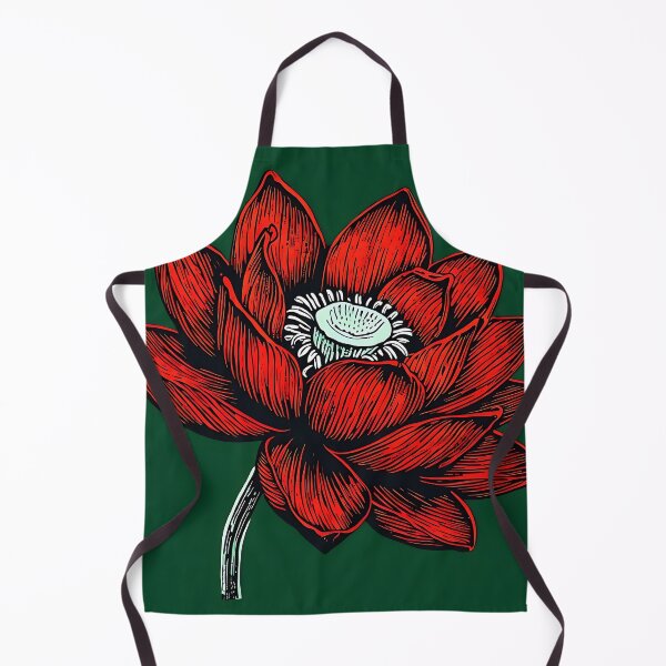 Item preview, Red Lotus Flower – Engraved Botanical Spiritual Art Illustration designed and sold by UniqueDesign751.