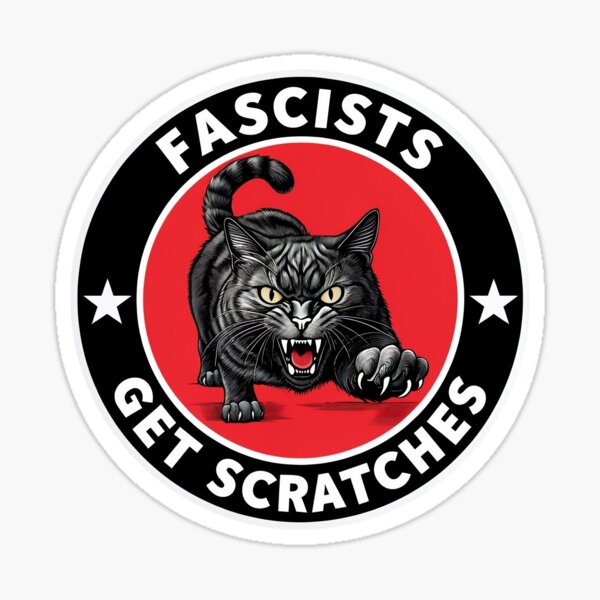 Artikel-Vorschau von Faschisten bekommen Kratzer Wütender Protest gegen schwarze Katzen Sticker, designt und verkauft von stoicphoenix.