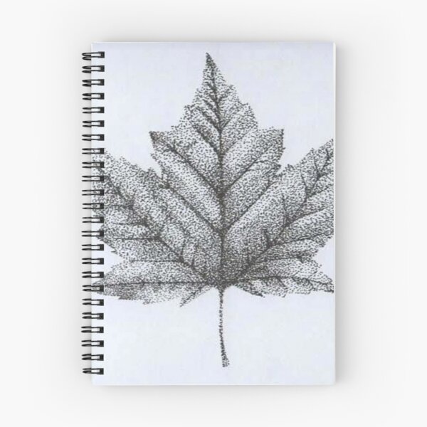 Item preview, handmade drawing of monoclor stipple mapple leaf designed and sold by NivyasArtistry.