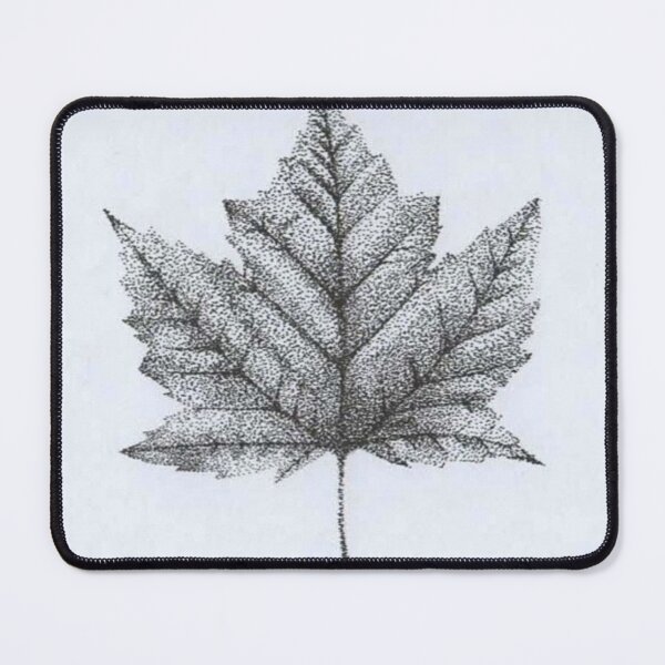 Item preview, handmade drawing of monoclor stipple mapple leaf designed and sold by NivyasArtistry.