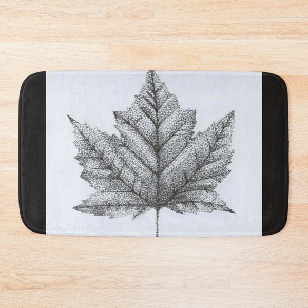 Item preview, handmade drawing of monoclor stipple mapple leaf designed and sold by NivyasArtistry.