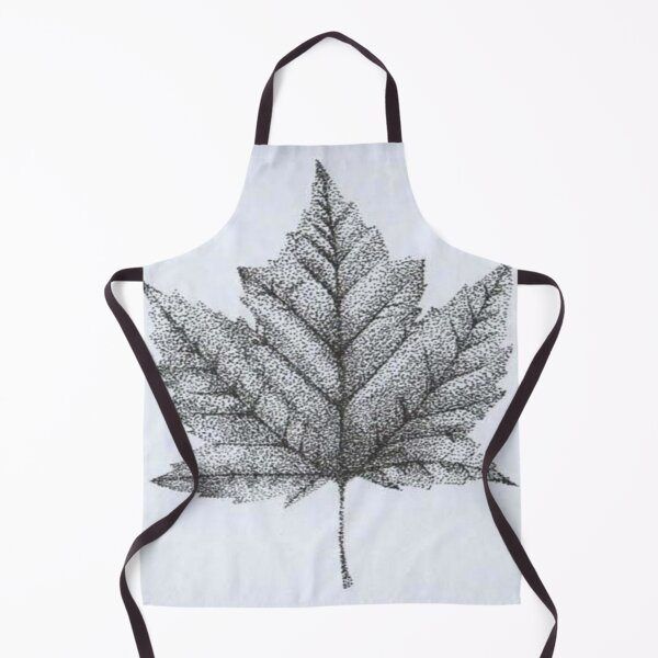 Item preview, handmade drawing of monoclor stipple mapple leaf designed and sold by NivyasArtistry.