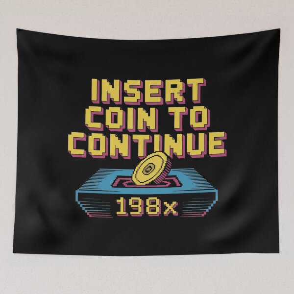 Item preview, Insert Coin to Continue – Retro Arcade 198x Pixel Art Design designed and sold by Don't Crack Art.