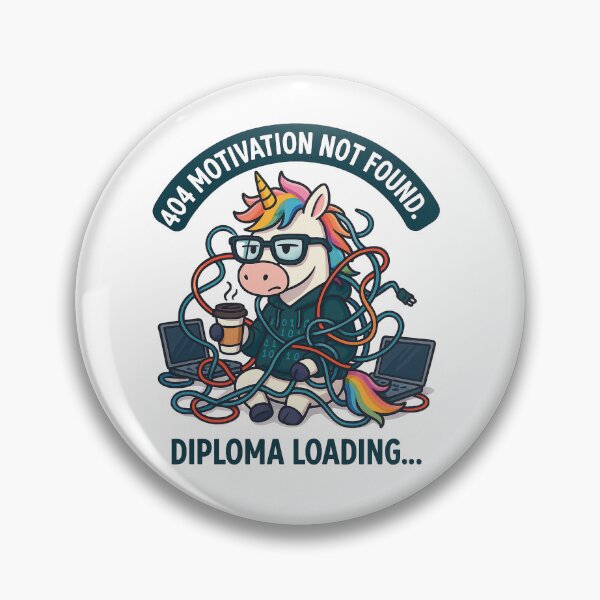 Item preview, Unicorn Student in Code Chaos – 404 Motivation Not Found designed and sold by Asbiell.