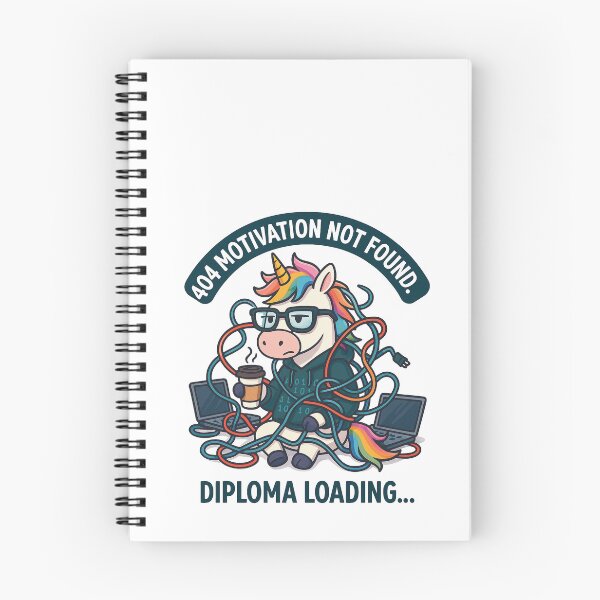Item preview, Unicorn Student in Code Chaos – 404 Motivation Not Found designed and sold by Asbiell.