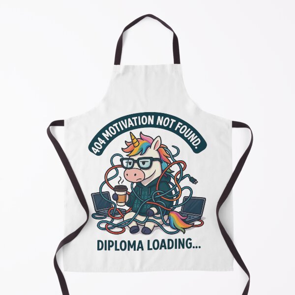 Item preview, Unicorn Student in Code Chaos – 404 Motivation Not Found designed and sold by Asbiell.