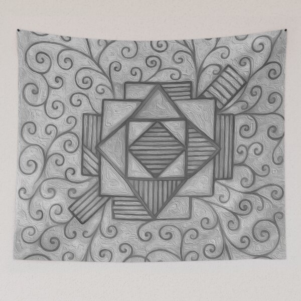 Item preview, Geometric vs Organic Etching B&W 1 designed and sold by BloomingbySJ.