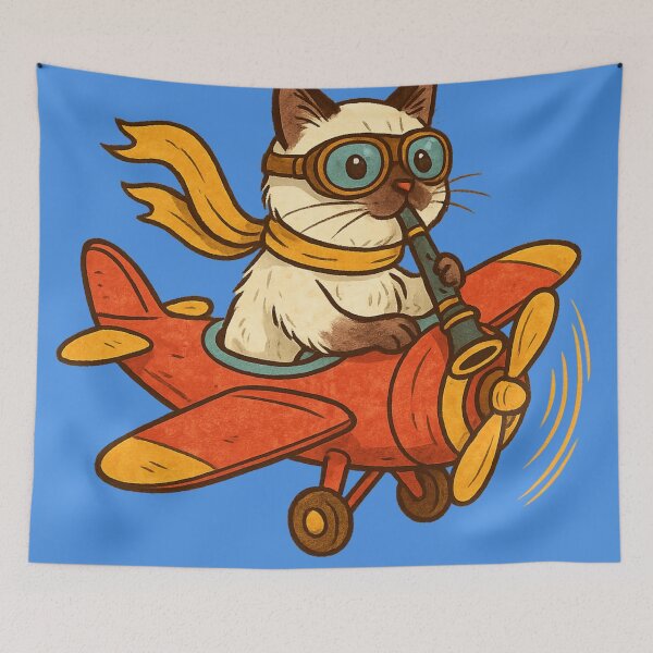 Item preview, Birman Cat Flying a Plane  designed and sold by Brontox.