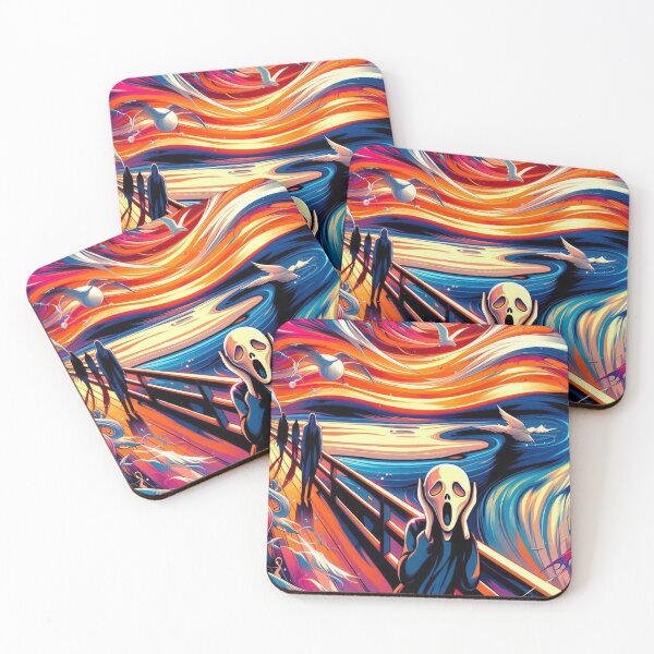 Item preview, Colorful Scream – Vibrant Reimagining of Munch’s Iconic Expression designed and sold by Arte Cartoon From TagTeam Group.