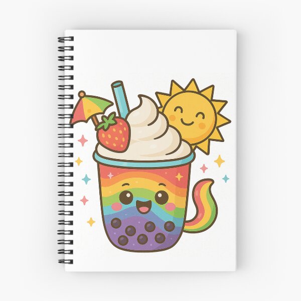 Item preview, Rainbow Strawberry Boba Tea – Kawaii Summer Pride Drink designed and sold by Asbiell.