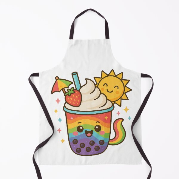 Item preview, Rainbow Strawberry Boba Tea – Kawaii Summer Pride Drink designed and sold by Asbiell.