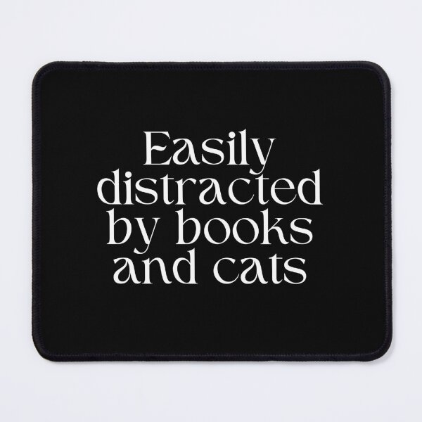 Item preview, Easily distracted by books and cats designed and sold by SWETA HALDER.