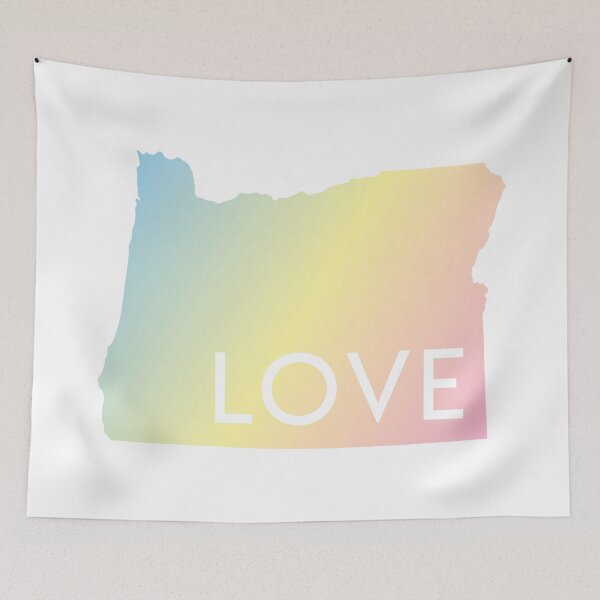 Item preview, Pastel Rainbow Oregon Love designed and sold by oneprettyprint.