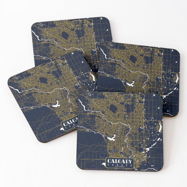 Item preview, Calgary City Map of Canada - Gold Art Deco designed and sold by deMAP.