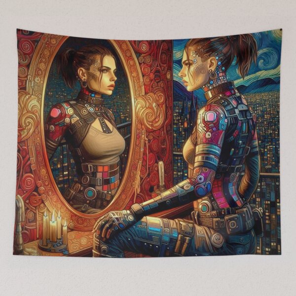 Item preview, Cyborg Reflection in Starry Night designed and sold by Ghost Archer Illusions.