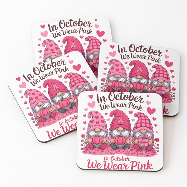 Item preview, In October We Wear Pink Cute Gnomes Breast Cancer Awareness Month designed and sold by cawtoon.