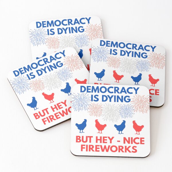 Item preview, Democracy Is Dying But Hey Nice Fireworks 4th of July Chicken designed and sold by Minimalismat.