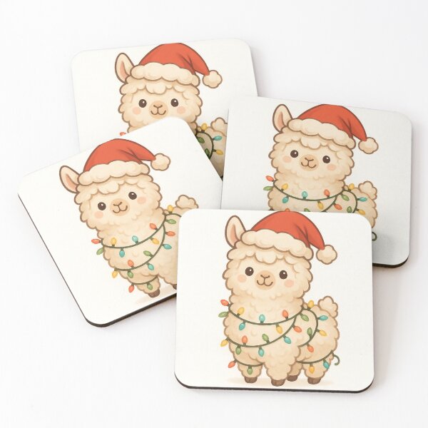 Item preview, Christmas Llama with Fairy Lights – Cute Christmas Llama Design for Winter & Gifts designed and sold by P.J 's Wildframes.