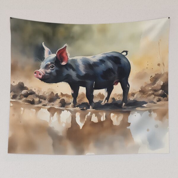 Item preview, Black Piglet by Mud Puddle designed and sold by CalmnessbyChoice.