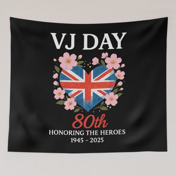 Item preview, VJ Day WWII 80th anniversary Vintage V-J Day 2025 flag designed and sold by EASY Aadia.
