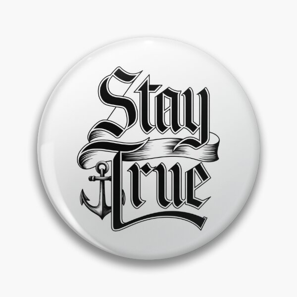 Item preview, Stay True Nautical Tattoo-Inspired Typography – Anchor Symbol Quote for Strength, Loyalty, and Personal Integrity in Vintage Blackletter Style designed and sold by MONOVINT.