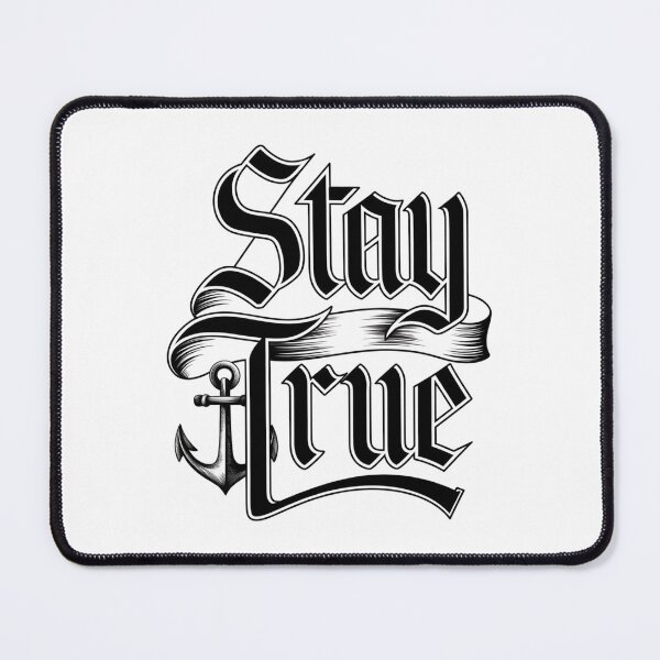 Item preview, Stay True Nautical Tattoo-Inspired Typography – Anchor Symbol Quote for Strength, Loyalty, and Personal Integrity in Vintage Blackletter Style designed and sold by MONOVINT.
