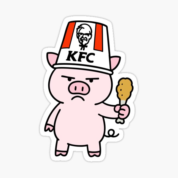 Item preview, Grumpy KFC Piglet designed and sold by DrawnByAsh.