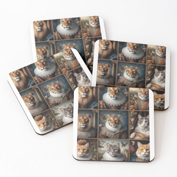 Item preview, Renaissance Feliform Portraits – Regal Wild Cat Series in Classical Style designed and sold by ashokreddy343.