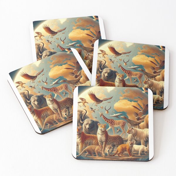 Item preview, Feliforms of Africa – Wild Cats with African Continent Backdrop Design designed and sold by ashokreddy343.
